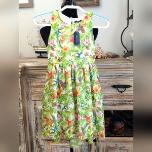 NWT Nautica Tropical Print Sleeveless Sundress , Size Medium 8-10 Girls